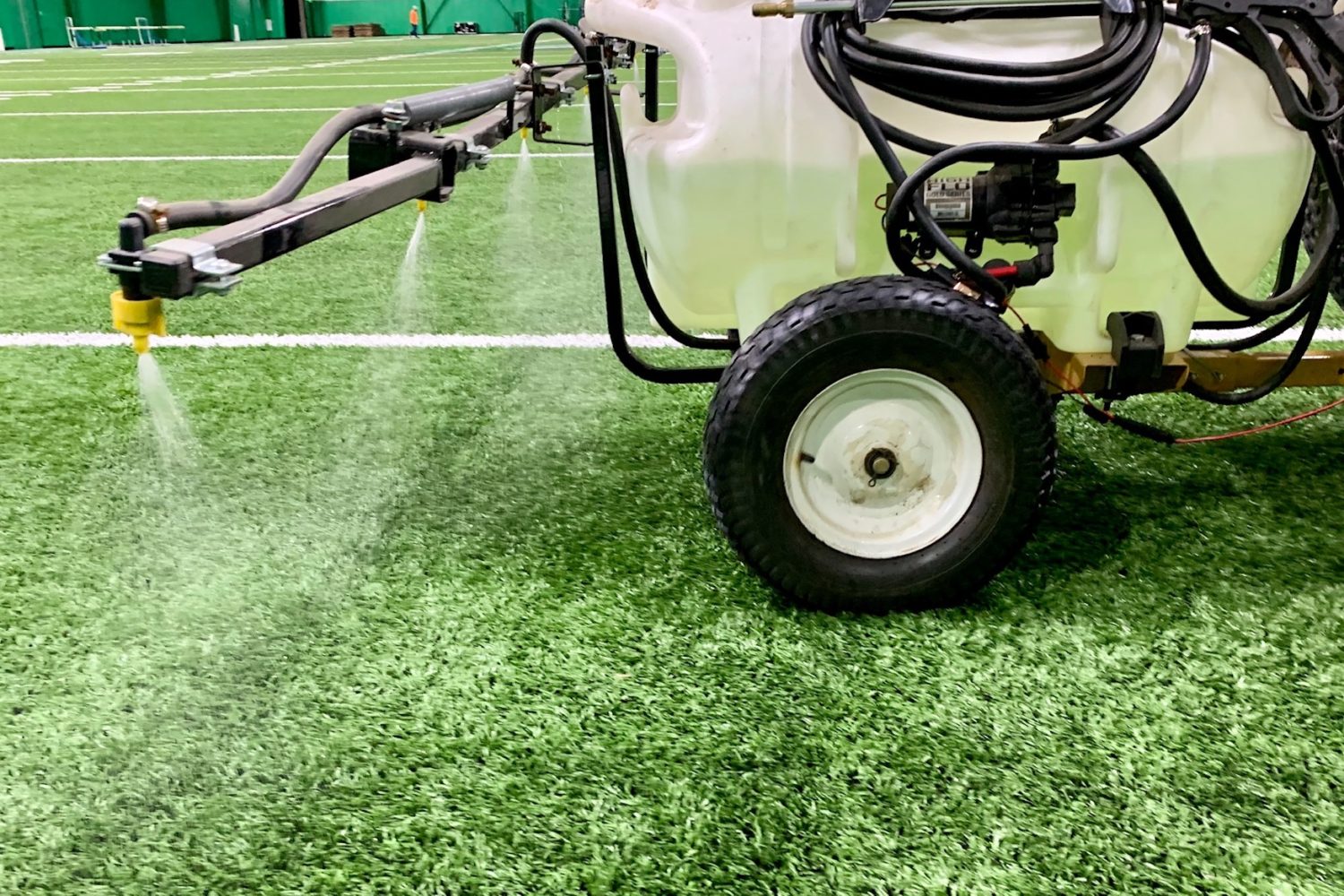 We offer artificial turf disinfectant as part of our artificial turf maintenance program